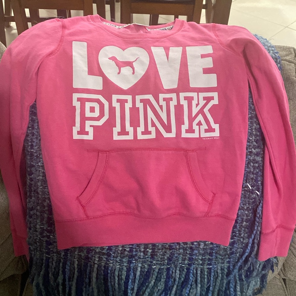 Victoria's Secret PINK "LOVE PINK" Pullover Sweatshirt XS